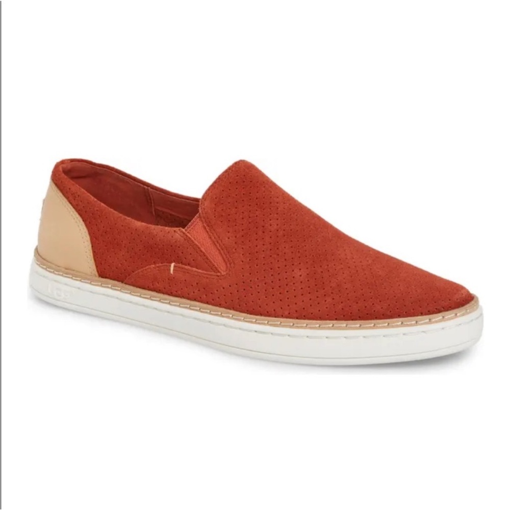 UGG Adley Perforated Suede Orange Slip On Sneaker